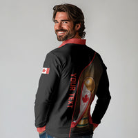 Personalized Canada Football 2026 Long Sleeve Polo Shirt Trophy Flag Pride Art
