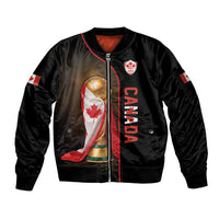 Personalized Canada Football 2026 Sleeve Zip Bomber Jacket Trophy Flag Pride Art