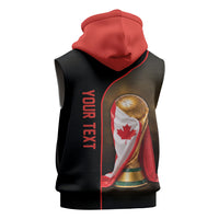 Personalized Canada Football 2026 Sleeveless Hoodie Trophy Flag Pride Art