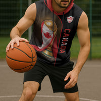 Personalized Canada Football 2026 Sleeveless Hoodie Trophy Flag Pride Art