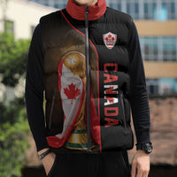Personalized Canada Football 2026 Sleeveless Puffer Jacket Trophy Flag Pride Art