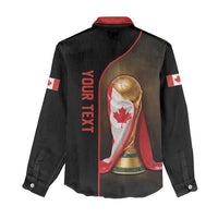 Personalized Canada Football 2026 Women Casual Shirt Trophy Flag Pride Art