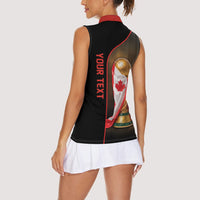 Personalized Canada Football 2026 Women Sleeveless Polo Shirt Trophy Flag Pride Art