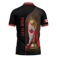 Personalized Canada Football 2026 Zipper Polo Shirt Trophy Flag Pride Art