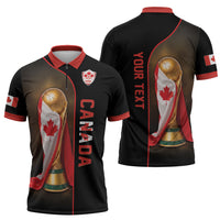 Personalized Canada Football 2026 Zipper Polo Shirt Trophy Flag Pride Art