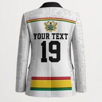 Custom World Football 2026 Ghana Blazer Black Star Adinkra Heritage White Version