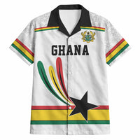 Custom World Football 2026 Ghana Hawaiian Shirt Black Star Adinkra Heritage White Version