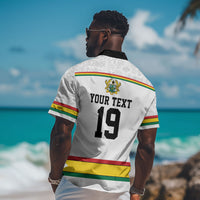 Custom World Football 2026 Ghana Hawaiian Shirt Black Star Adinkra Heritage White Version