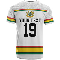 Custom World Football 2026 Ghana T shirt Black Star Adinkra Heritage White Version