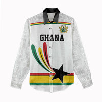 Custom World Football 2026 Ghana Women Casual Shirt Black Star Adinkra Heritage White Version