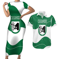 Personalized Italy Marche Couples Matching Short Sleeve Bodycon Dress and Hawaiian Shirt Flag Style LT19