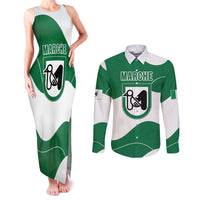 Personalized Italy Marche Couples Matching Tank Maxi Dress and Long Sleeve Button Shirt Flag Style LT19