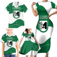 Personalized Italy Marche Family Matching Short Sleeve Bodycon Dress and Hawaiian Shirt Flag Style LT19