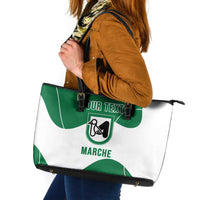 Personalized Italy Marche Leather Tote Bag Flag Style - Wonder Print Shop