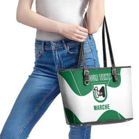 Personalized Italy Marche Leather Tote Bag Flag Style - Wonder Print Shop