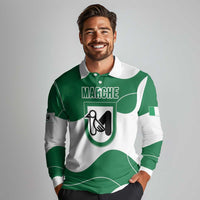 Personalized Italy Marche Long Sleeve Polo Shirt Flag Style LT19