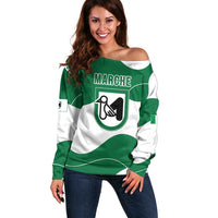Personalized Italy Marche Off Shoulder Sweater Flag Style LT19
