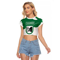 Personalized Italy Marche Raglan Cropped T Shirt Flag Style LT19