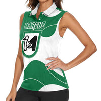 Personalized Italy Marche Women Sleeveless Polo Shirt Flag Style LT19