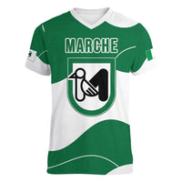 Personalized Italy Marche Women V-Neck T-Shirt Flag Style LT19