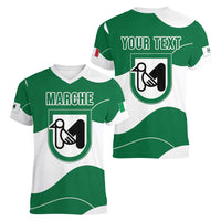 Personalized Italy Marche Women V-Neck T-Shirt Flag Style LT19