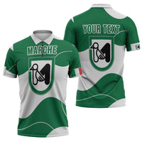 Personalized Italy Marche Zipper Polo Shirt Flag Style LT19