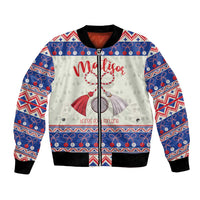 Personalized Moldova Christmas Bomber Jacket Martisor Moldova Traditional - Wonder Print Shop