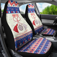 Personalized Moldova Christmas Car Seat Cover Martisor Moldova Traditional - Wonder Print Shop