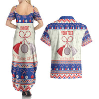 Personalized Moldova Christmas Couples Matching Summer Maxi Dress and Hawaiian Shirt Martisor Moldova Traditional - Wonder Print Shop