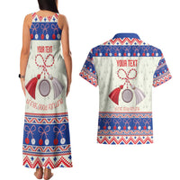 Personalized Moldova Christmas Couples Matching Tank Maxi Dress and Hawaiian Shirt Martisor Moldova Traditional - Wonder Print Shop