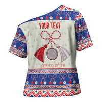 Personalized Moldova Christmas Cross Shoulder Shirt Martisor Moldova Traditional - Wonder Print Shop