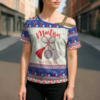 Personalized Moldova Christmas Cross Shoulder Shirt Martisor Moldova Traditional - Wonder Print Shop