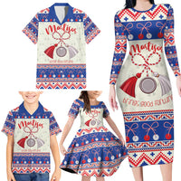 Personalized Moldova Christmas Family Matching Long Sleeve Bodycon Dress and Hawaiian Shirt Martisor Moldova Traditional - Wonder Print Shop