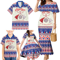 Personalized Moldova Christmas Family Matching Mermaid Dress and Hawaiian Shirt Martisor Moldova Traditional - Wonder Print Shop