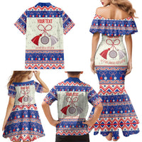 Personalized Moldova Christmas Family Matching Mermaid Dress and Hawaiian Shirt Martisor Moldova Traditional - Wonder Print Shop