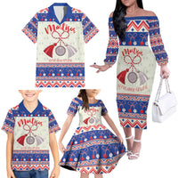 Personalized Moldova Christmas Family Matching Off The Shoulder Long Sleeve Dress and Hawaiian Shirt Martisor Moldova Traditional - Wonder Print Shop