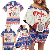 Personalized Moldova Christmas Family Matching Off Shoulder Short Dress and Hawaiian Shirt Martisor Moldova Traditional - Wonder Print Shop