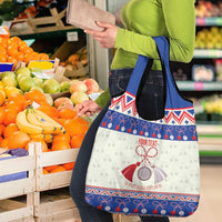 Personalized Moldova Christmas Grocery Bag Martisor Moldova Traditional - Wonder Print Shop