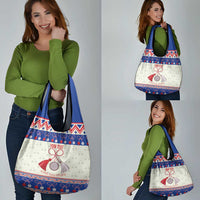 Personalized Moldova Christmas Grocery Bag Martisor Moldova Traditional - Wonder Print Shop