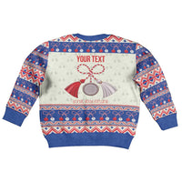 Personalized Moldova Christmas Kid Ugly Christmas Sweater Martisor Moldova Traditional - Wonder Print Shop