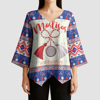 Personalized Moldova Christmas Kimono Sleeve Blouse Martisor Moldova Traditional - Wonder Print Shop