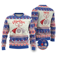 Personalized Moldova Christmas Ugly Christmas Sweater Martisor Moldova Traditional - Wonder Print Shop