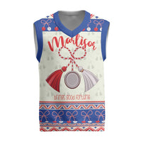 Personalized Moldova Christmas Knitted V-Neck Vest Martisor Moldova Traditional - Wonder Print Shop