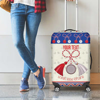 Personalized Moldova Christmas Luggage Cover Martisor Moldova Traditional - Wonder Print Shop