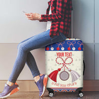 Personalized Moldova Christmas Luggage Cover Martisor Moldova Traditional - Wonder Print Shop