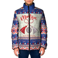 Personalized Moldova Christmas Padded Jacket Martisor Moldova Traditional - Wonder Print Shop