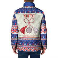 Personalized Moldova Christmas Padded Jacket Martisor Moldova Traditional - Wonder Print Shop