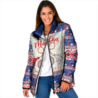 Personalized Moldova Christmas Padded Jacket Martisor Moldova Traditional - Wonder Print Shop