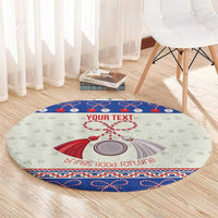 Personalized Moldova Christmas Round Carpet Martisor Moldova Traditional - Wonder Print Shop