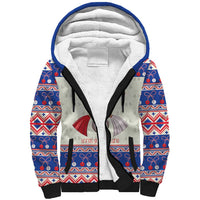 Personalized Moldova Christmas Sherpa Hoodie Martisor Moldova Traditional - Wonder Print Shop